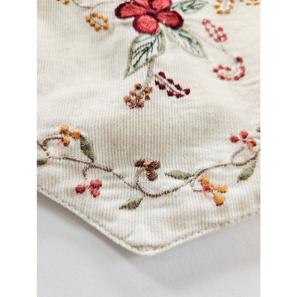 Vintage New Direction Floral Embroidered Ribbed Corduroy Cotton Button Up Vest M - Picture 7 of 12